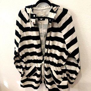 Gap Black and White Hooded Jacket XXL